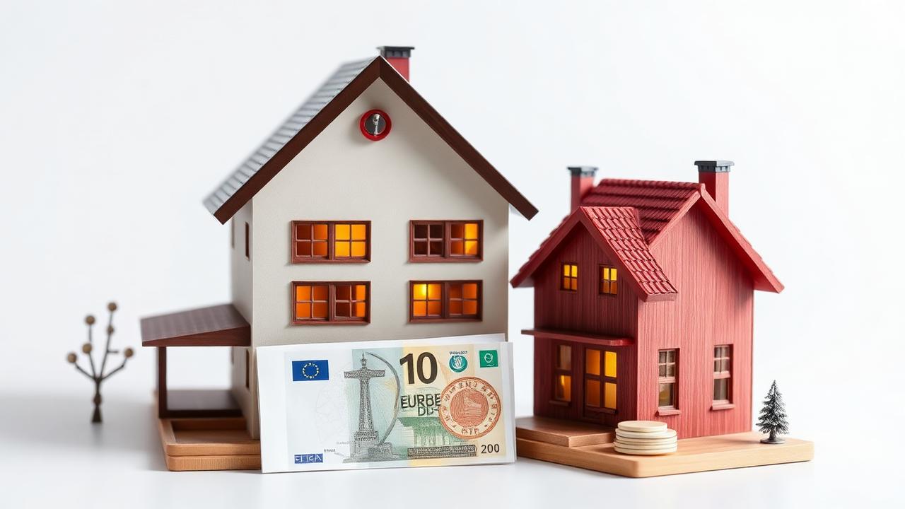 Taschenrechner, Hausschlüssel und Vertrag auf Holztisch – Symbolbild Eigenkapital Immobilienkauf