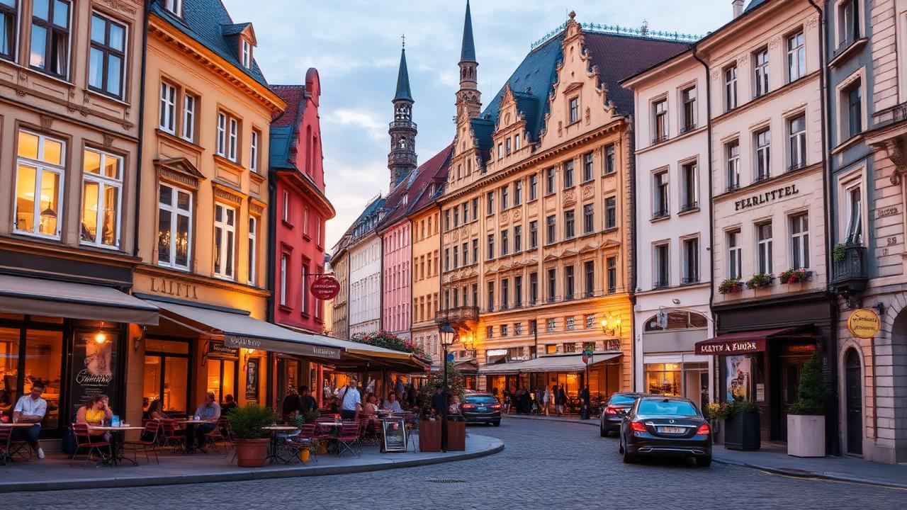 Karl-Heine-Kanal in Leipzig-Plagwitz mit Kajak, Backsteinlofts und Cafés am Wasser